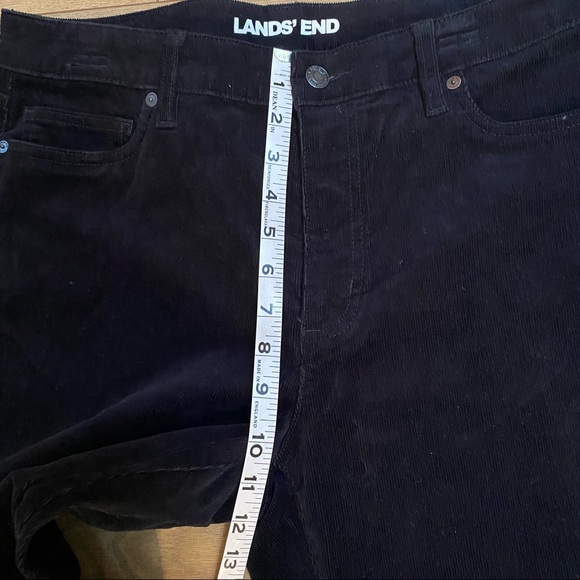 LANDS’ END Black Corduroy Straight Leg Pants Jeans 10 - Picture 7 of 14
